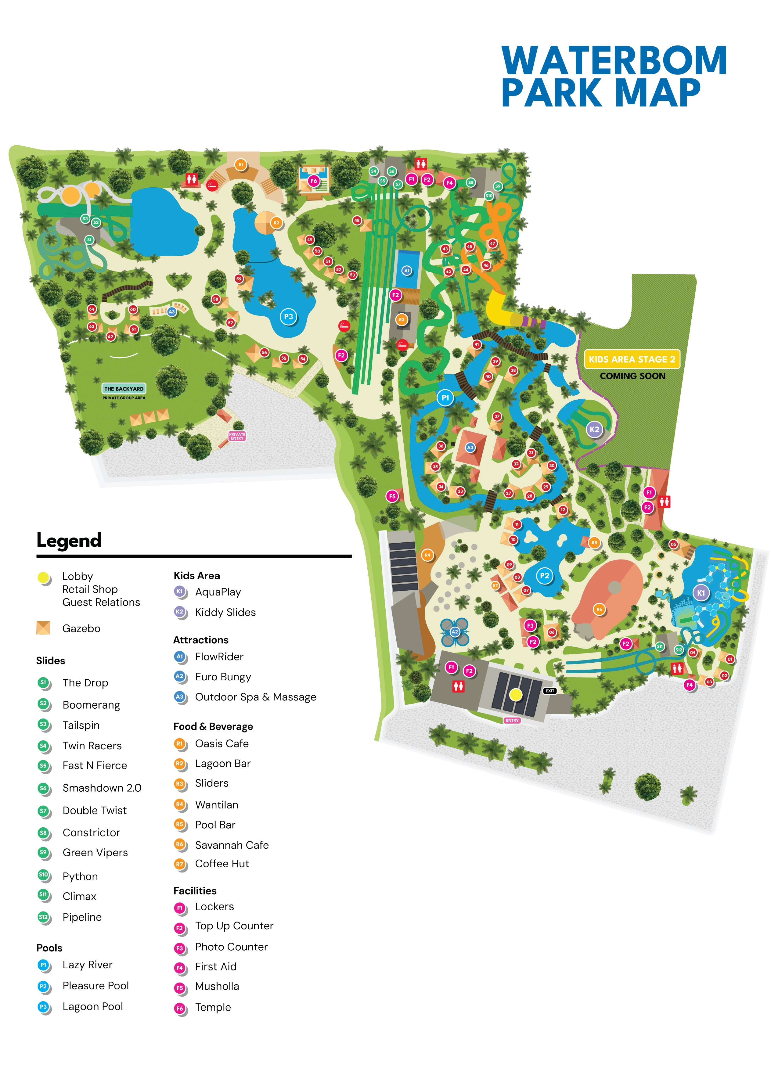 Waterbom Bali Park Map